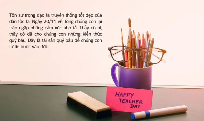 Lời mở đầu báo tường với chủ đề Tôn sư trọng đạo
