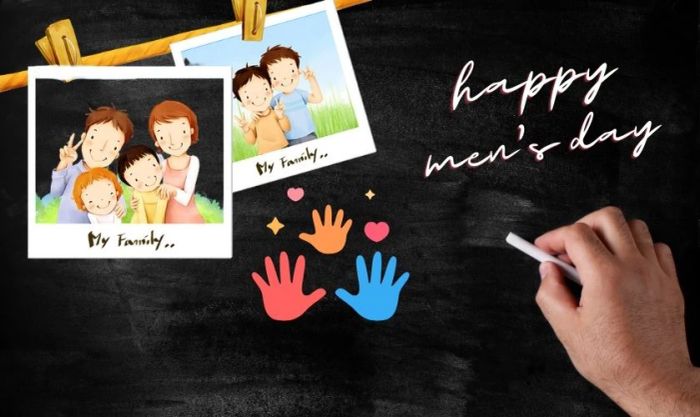 Mẫu trang trí bảng chào đón ngày Quốc tế đàn ông