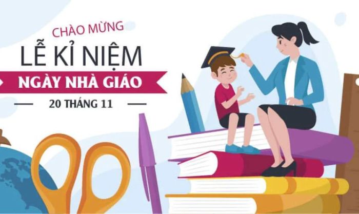 Mẫu banner 20/11 hiện đại và mới mẻ