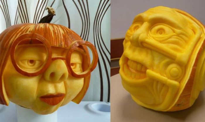 Mẫu quả bí ngô Halloween với các nhân vật hoạt hình cực kỳ độc đáo
