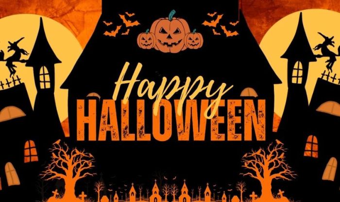 Background Halloween màu cam ấn tượng, cuốn hút