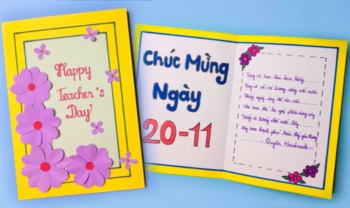 Gửi thiệp cho thầy cô giáo