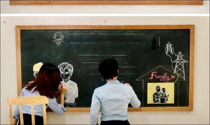 Trang trí bảng cho ngày Quốc tế đàn ông đơn giản nhưng đầy ấn tượng
