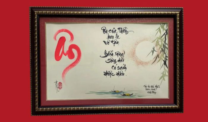 Tranh thư pháp ấn tượng làm quà tặng ý nghĩa cho thầy cô giáo
