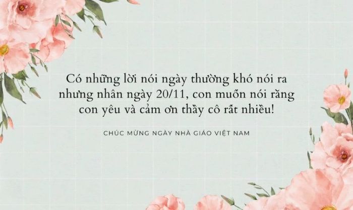 Hình nền lời chúc cho ngày 20/11 đặc sắc