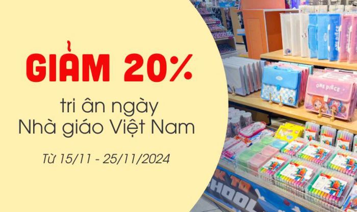 Content 20/11 dành cho cửa hàng văn phòng phẩm và đồ dùng nhà trường