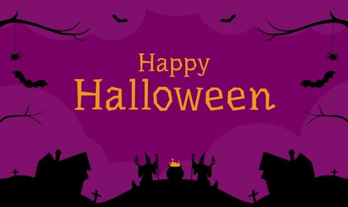Background Halloween màu tím sắc nét, ấn tượng