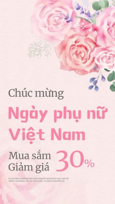Poster chúc mừng ngày 20/10 nhẹ nhàng và tinh tế