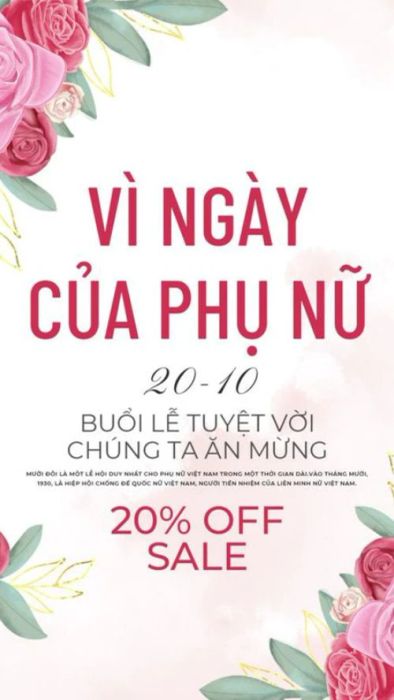 Poster đón chào ngày 20/10 tuyệt vời