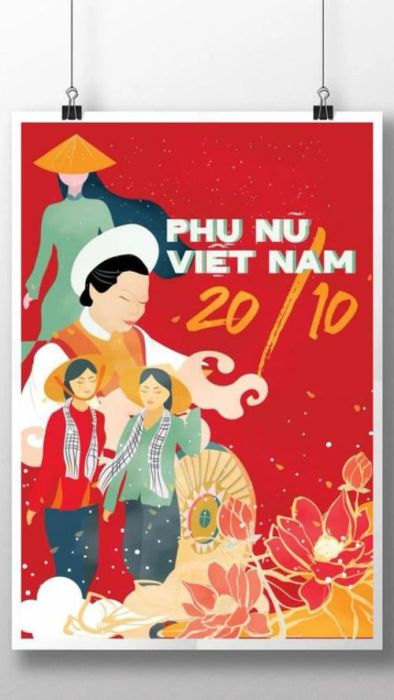 Mẫu poster ngày 20/10 đầy sắc màu và đẹp mắt