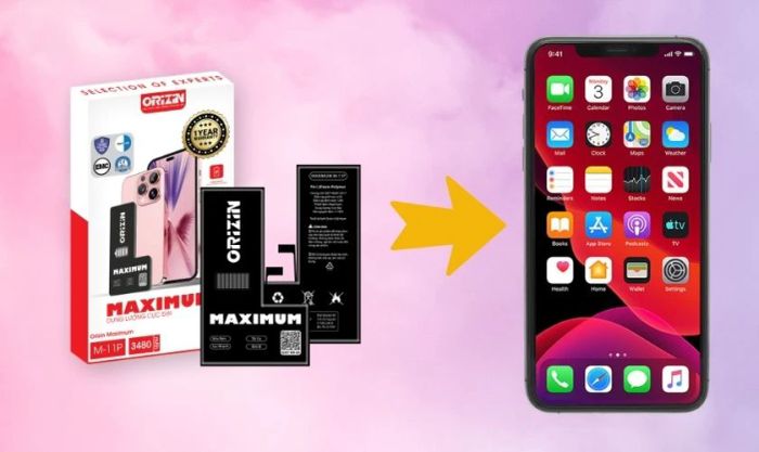 Thay pin iPhone 11 Pro Max dung lượng cực đại chính hãng Orizin