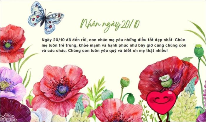 Ảnh chúc mừng 20/10 kèm theo những lời nhắn ý nghĩa