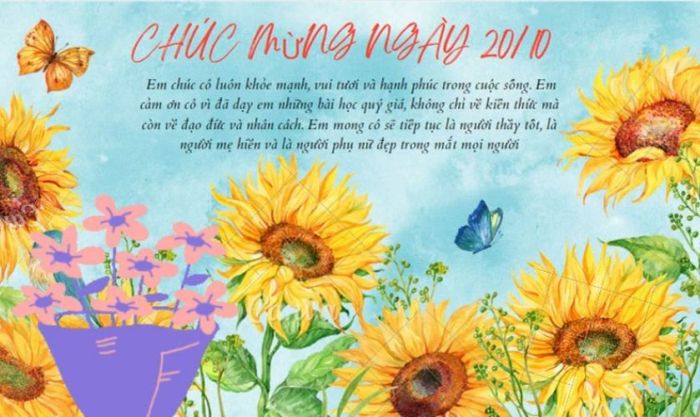 Ảnh 20/10 kèm lời chúc dành tặng cô giáo