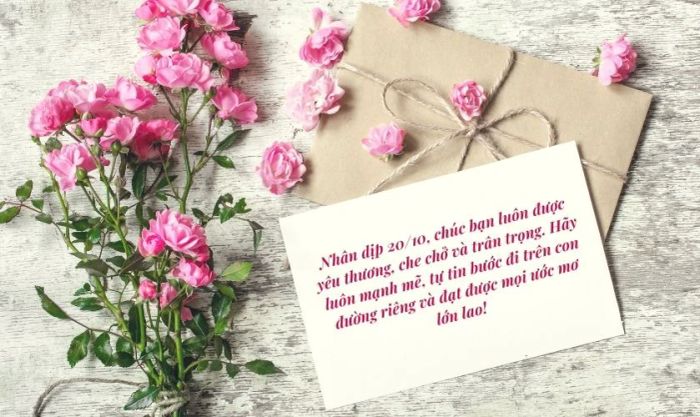 Ảnh hoa hồng kèm lời chúc mừng ý nghĩa ngày 20/10