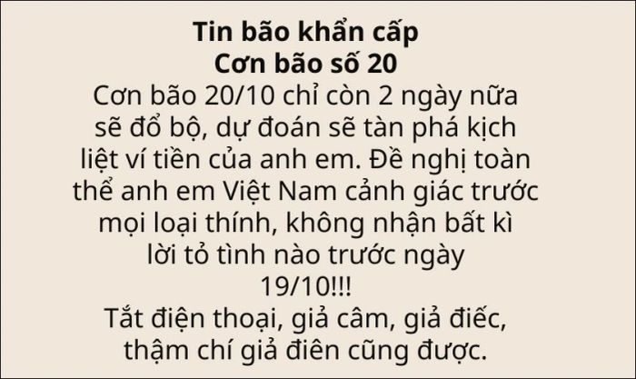 Status hài hước dành cho ngày 20/10