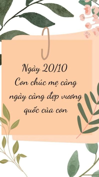 Áp phích 20/10 dành tặng mẹ yêu