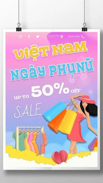 Mẫu poster khuyến mãi đặc biệt nhân ngày 20/10