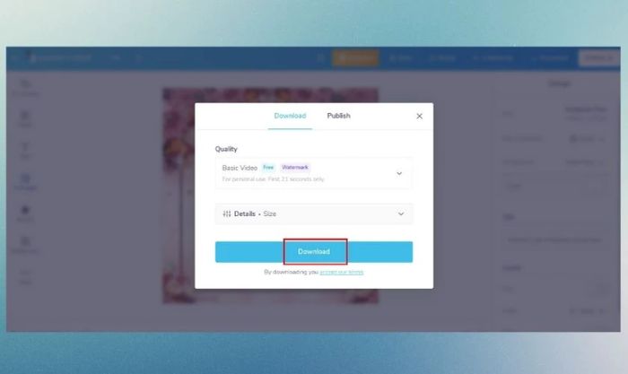 Sau khi hoàn tất chỉnh sửa, nhấn Download để tải về thiết kế