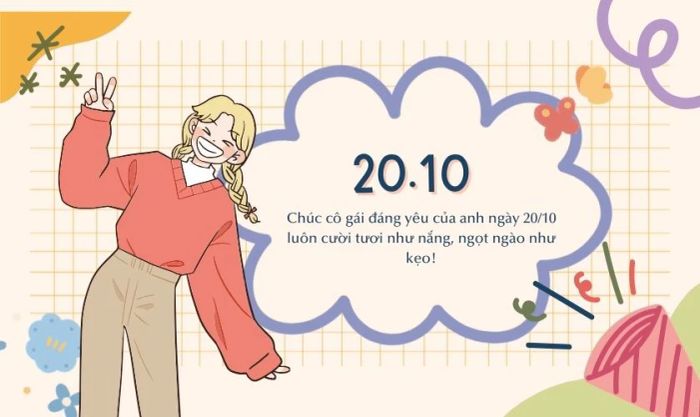 Những bức ảnh chúc mừng 20/10 đẹp và đáng yêu kèm lời nhắn ý nghĩa