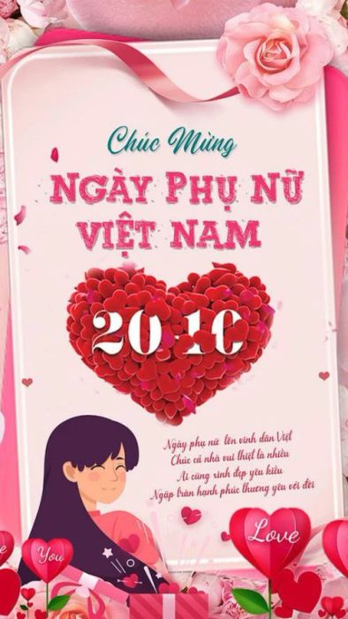 Áp phích 20/10 đầy lãng mạn