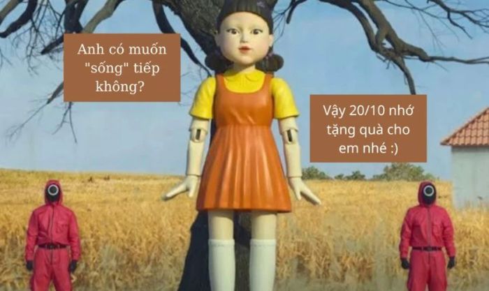 Hình ảnh vui nhộn nhắc nhở đòi quà ngày 20/10