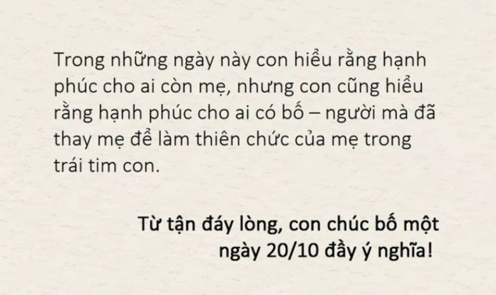 Ảnh 20/10 kèm lời nhắn đầy cảm xúc