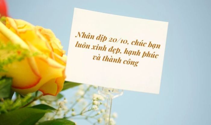 Hoa hồng vàng kèm lời nhắn dễ thương dành cho bạn nữ