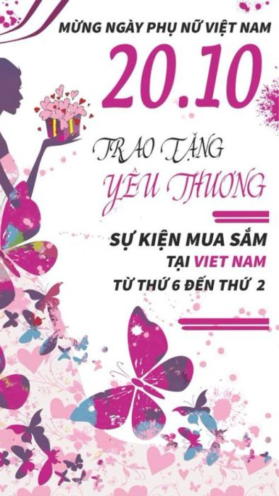 Poster cho chương trình khuyến mãi nhân dịp 20/10