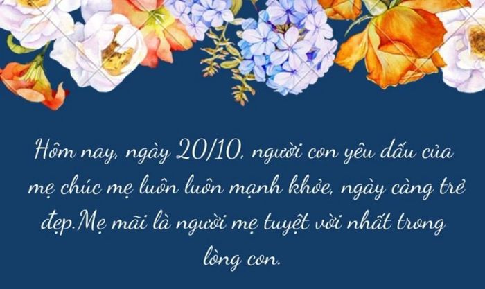 Ảnh chúc mừng 20/10 dành tặng mẹ
