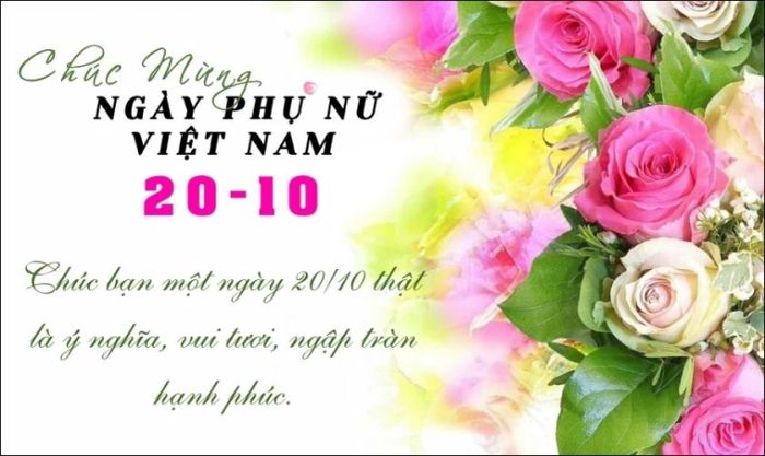 Ảnh chúc mừng 20/10 với thiết kế đơn giản và tinh tế