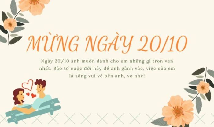 Những hình ảnh ngày 20/10 ý nghĩa kèm lời chúc ngọt ngào