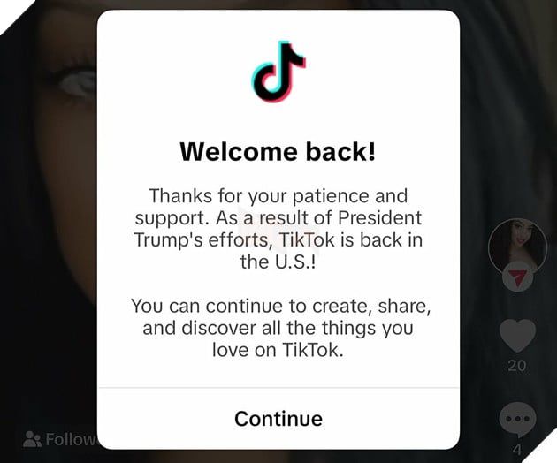TikTok đã trở lại hoạt động tại Mỹ