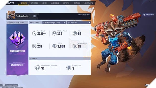 Game Thủ Marvel Rivals đã đạt hạng Đại Cao Thủ theo phong cách Nobel Hòa Bình 2, tiếp tục gây ấn tượng trong cộng đồng game thủ.