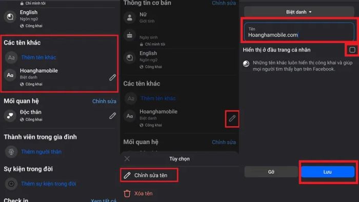 Cập nhật biệt danh hồ sơ Facebook trên điện thoại