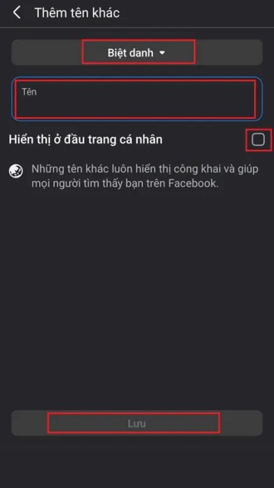 Cài đặt biệt danh cá nhân của bạn trên Facebook