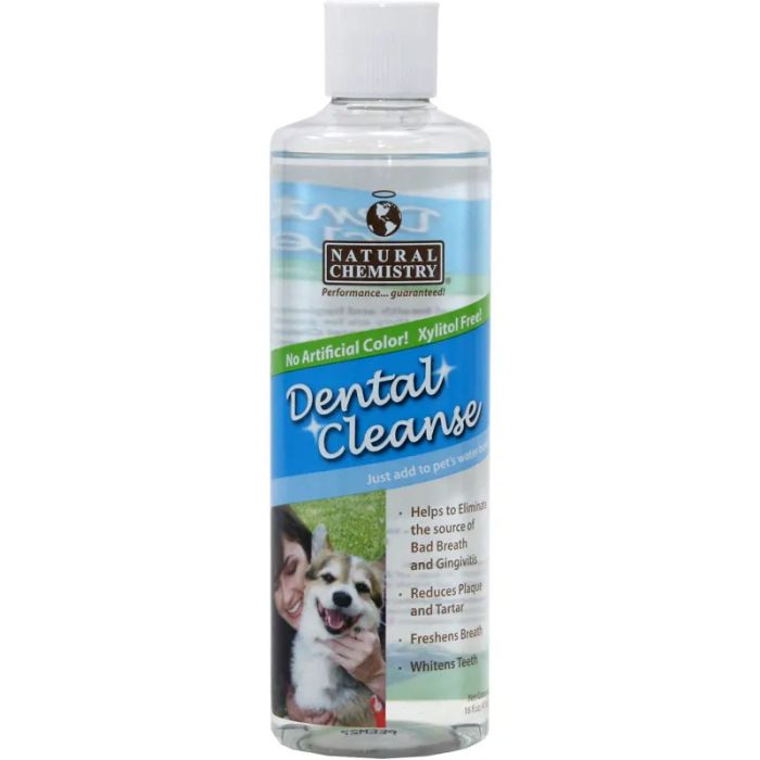 Image 1 of Natural Chemistry Dental Cleanse for Dogs and Puppies mouthwash, which cleans teeth for dogs