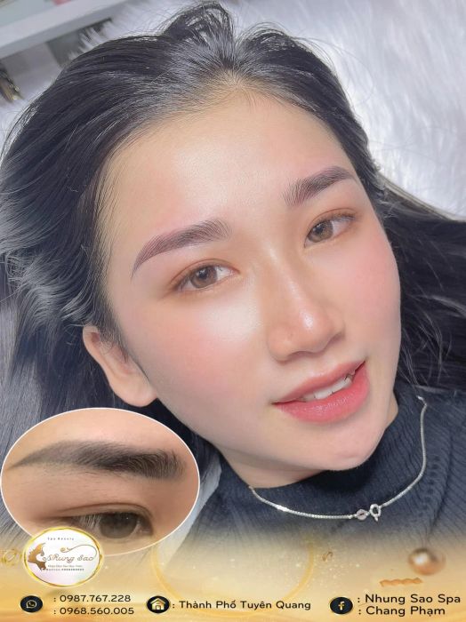 Nhung Sao Beauty, featured in its second image, continues to captivate clients with its expertise and beauty care offerings.