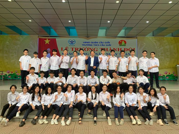 This image presents the vibrant and dynamic environment of Cau Giay Secondary School, where academic and extracurricular activities come together to create an outstanding educational experience.