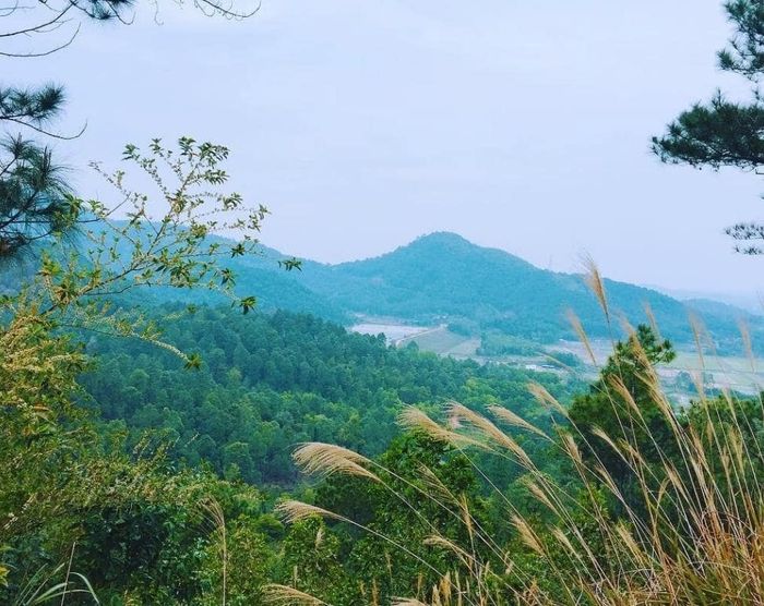 This is a picture of Hàm Lợn Mountain, captured beautifully to showcase its natural splendor. The image perfectly reflects the majesty of the landscape and the allure of the region.