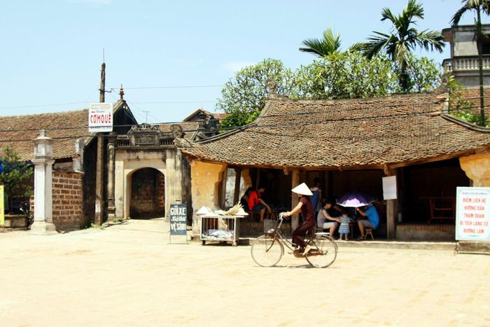 Another stunning view of the Ancient Village of Đường Lâm, where its traditional buildings and lush greenery harmonize perfectly, creating an idyllic landscape that transports visitors back in time.