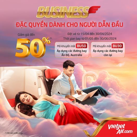 Up to 50% off: Vietjet provides exclusive privileges for Business Class tickets