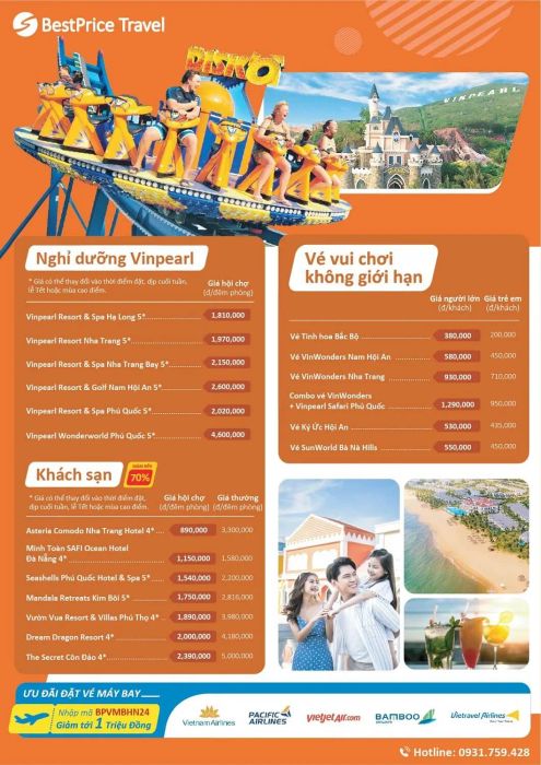 Hotel packages + Vinpearl + exciting theme park tickets