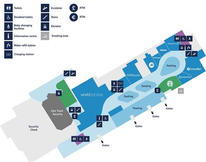 First Floor Layout of the Bristol Airport Passenger Terminal