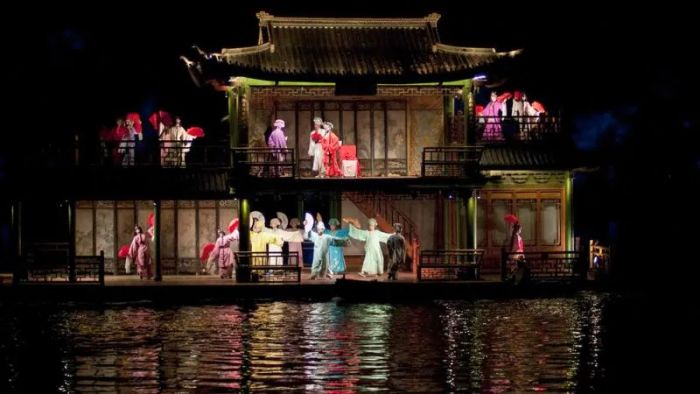 The West Lake performance show is intricately staged