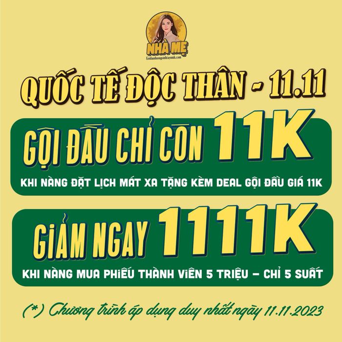 Tiệm Gội Đầu Nhà Mẹ continuously offers attractive promotional programs, image 1.