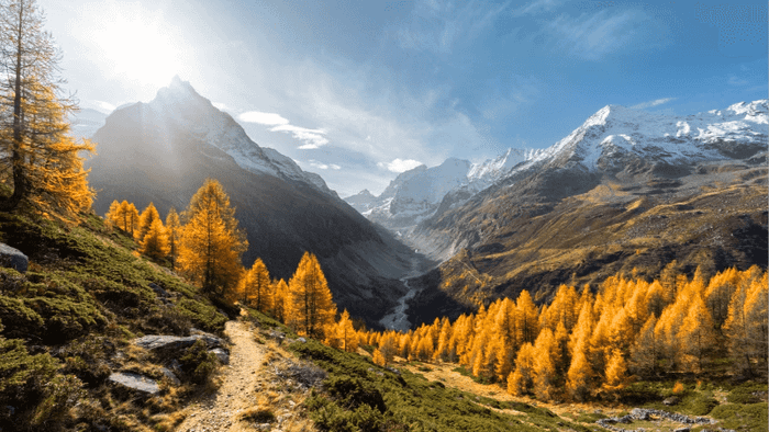 The Romantic Autumn at Titlis Mountain