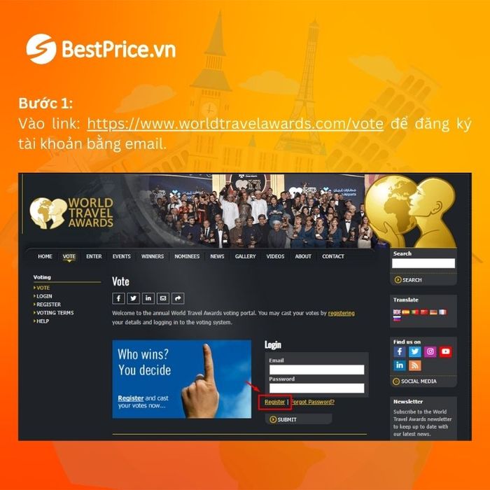 Voting instructions for Mytour Travel