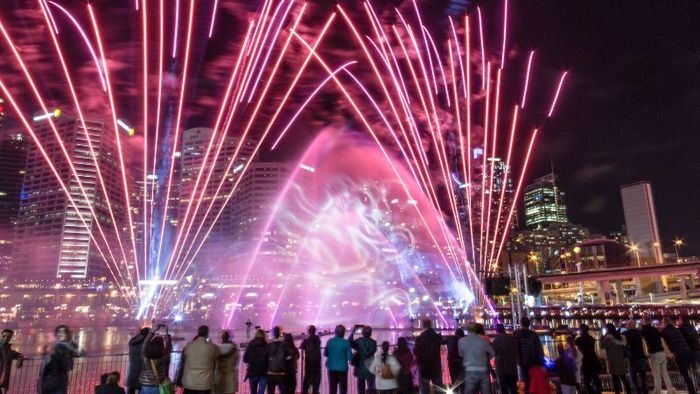 Enjoy the colorful Vivid Light show at the opera house.
