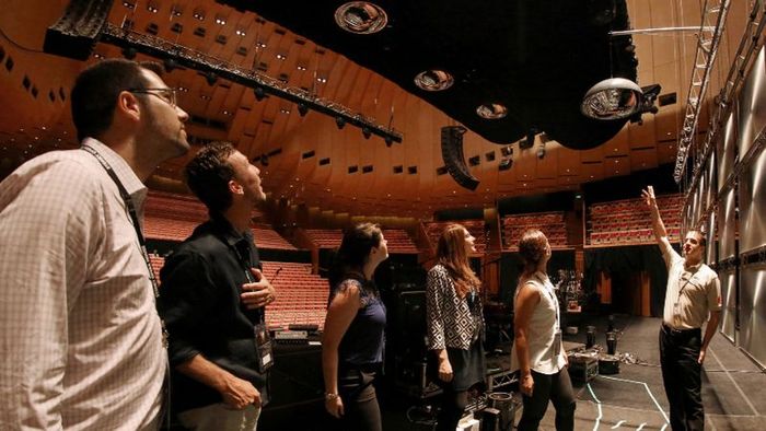 Experience the backstage tour at the Sydney Opera House in Australia.