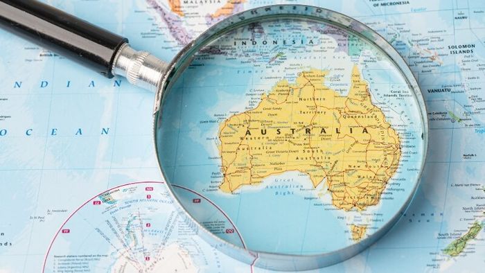 Location of Australia on the World Map